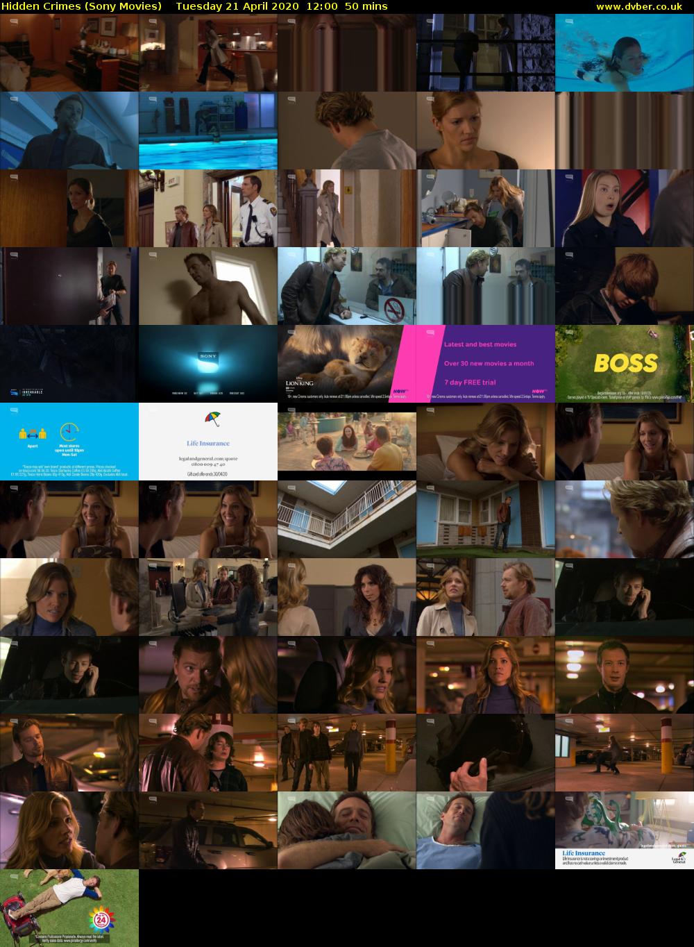 Hidden Crimes (Sony Movies) Tuesday 21 April 2020 12:00 - 12:50