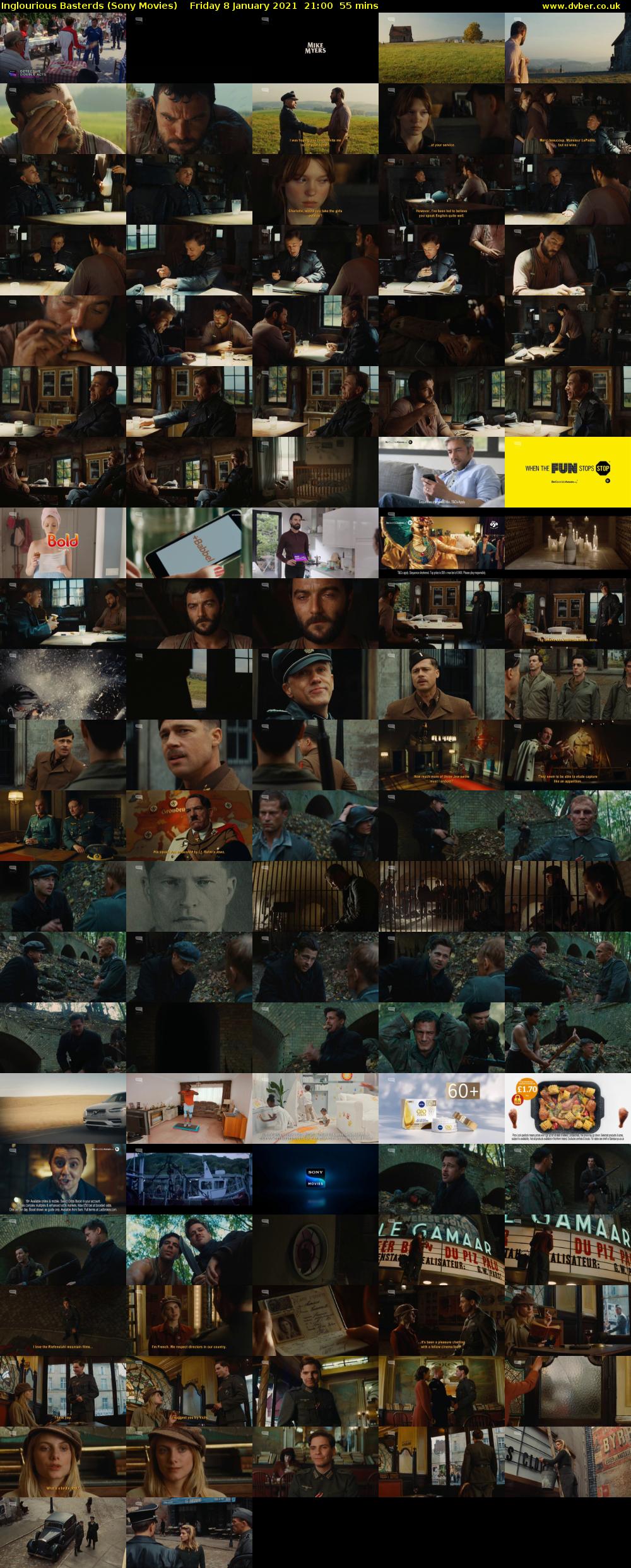 Inglourious Basterds (Sony Movies) Friday 8 January 2021 21:00 - 21:55