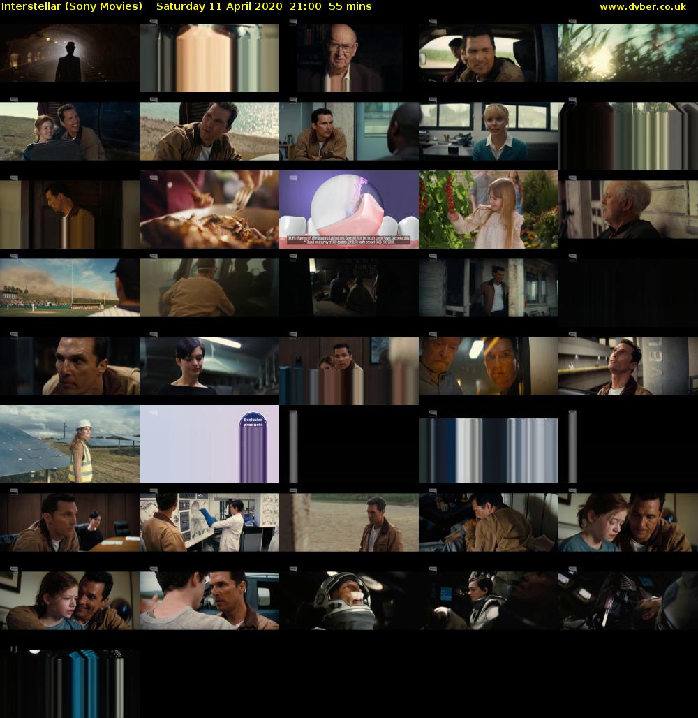 Interstellar (Sony Movies) Saturday 11 April 2020 21:00 - 21:55