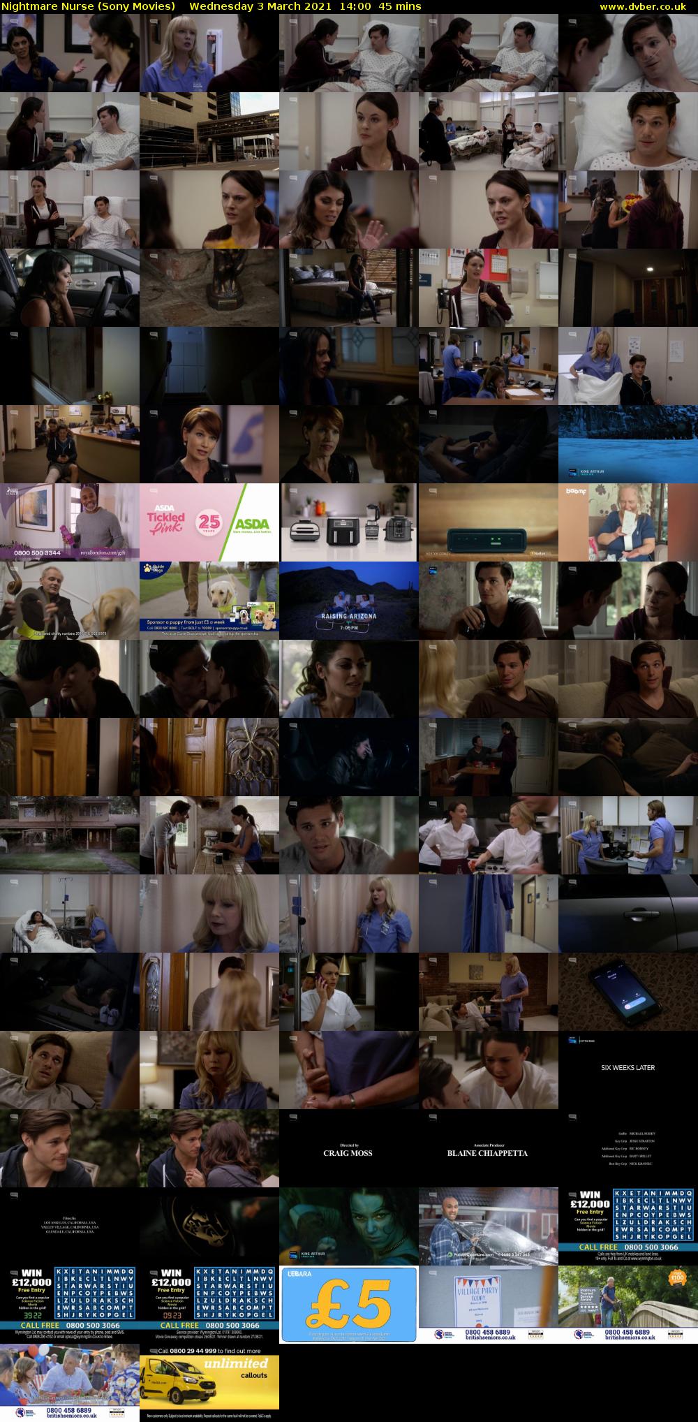 Nightmare Nurse (Sony Movies) Wednesday 3 March 2021 14:00 - 14:45