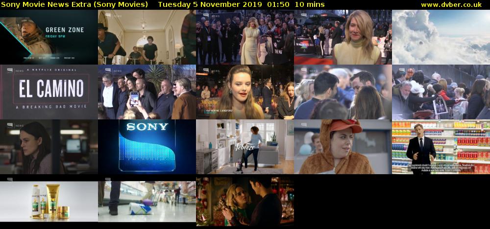 Sony Movie News Extra (Sony Movies) Tuesday 5 November 2019 01:50 - 02:00