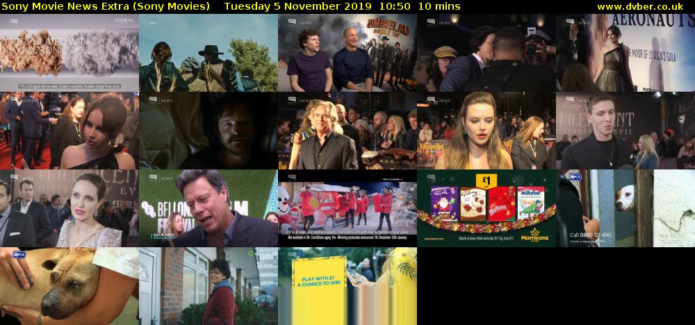Sony Movie News Extra (Sony Movies) Tuesday 5 November 2019 10:50 - 11:00