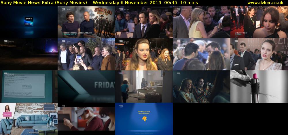 Sony Movie News Extra (Sony Movies) Wednesday 6 November 2019 00:45 - 00:55