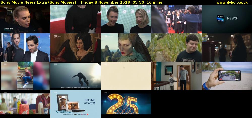 Sony Movie News Extra (Sony Movies) Friday 8 November 2019 05:50 - 06:00