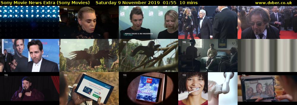 Sony Movie News Extra (Sony Movies) Saturday 9 November 2019 01:55 - 02:05