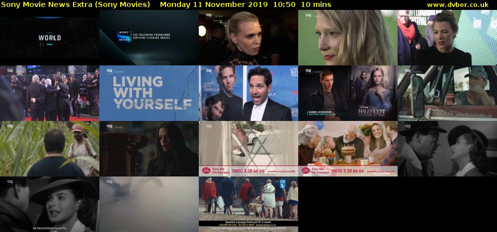 Sony Movie News Extra (Sony Movies) Monday 11 November 2019 10:50 - 11:00