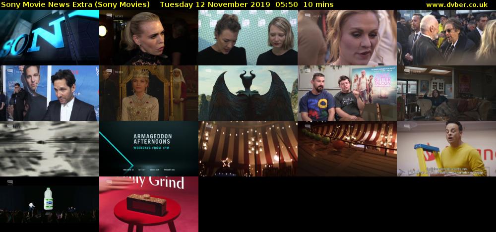 Sony Movie News Extra (Sony Movies) Tuesday 12 November 2019 05:50 - 06:00
