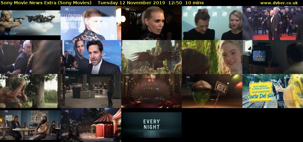 Sony Movie News Extra (Sony Movies) Tuesday 12 November 2019 12:50 - 13:00