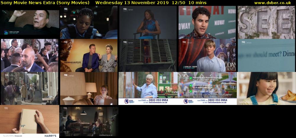 Sony Movie News Extra (Sony Movies) Wednesday 13 November 2019 12:50 - 13:00