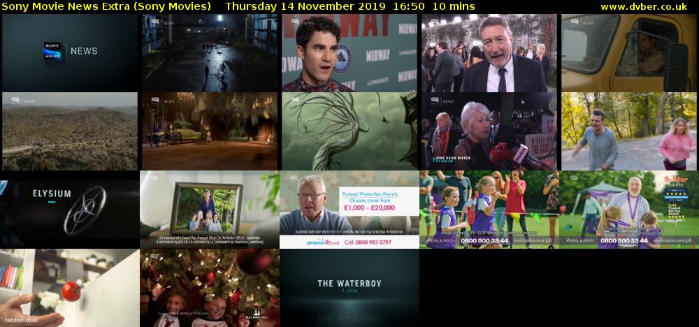 Sony Movie News Extra (Sony Movies) Thursday 14 November 2019 16:50 - 17:00