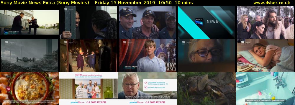 Sony Movie News Extra (Sony Movies) Friday 15 November 2019 10:50 - 11:00