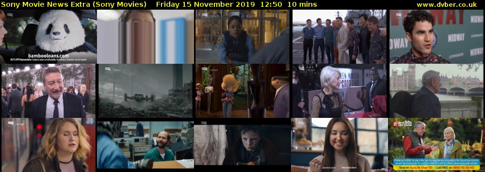Sony Movie News Extra (Sony Movies) Friday 15 November 2019 12:50 - 13:00