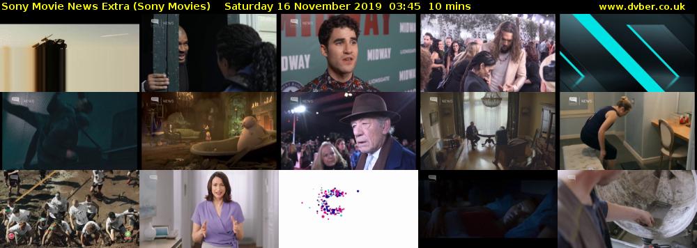 Sony Movie News Extra (Sony Movies) Saturday 16 November 2019 03:45 - 03:55