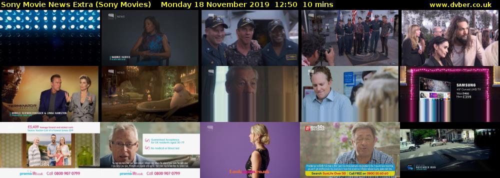 Sony Movie News Extra (Sony Movies) Monday 18 November 2019 12:50 - 13:00