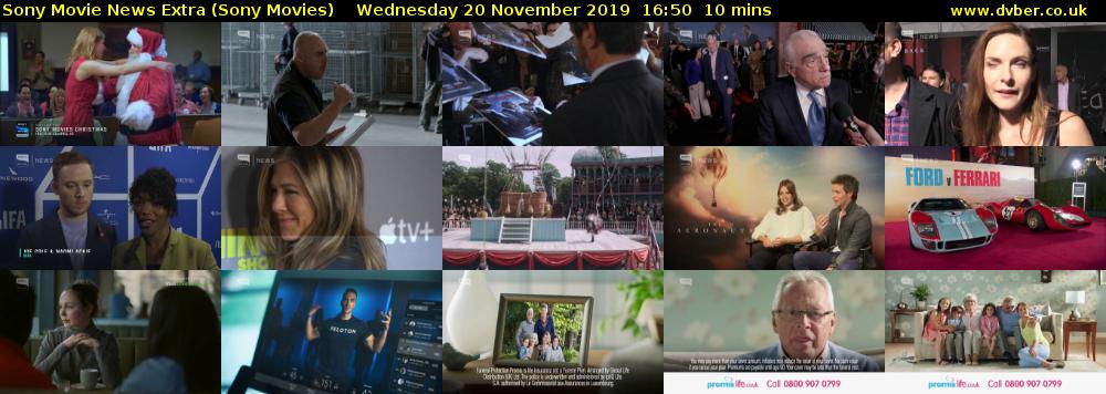 Sony Movie News Extra (Sony Movies) Wednesday 20 November 2019 16:50 - 17:00
