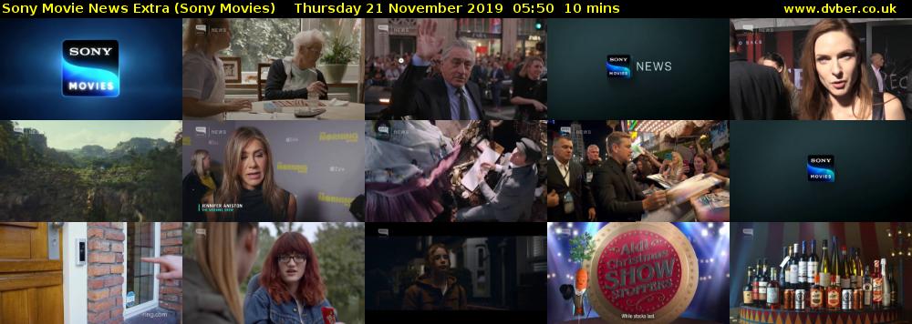 Sony Movie News Extra (Sony Movies) Thursday 21 November 2019 05:50 - 06:00