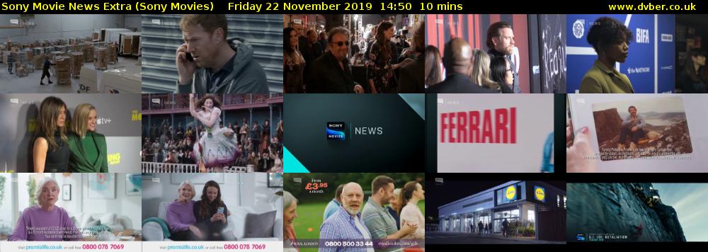 Sony Movie News Extra (Sony Movies) Friday 22 November 2019 14:50 - 15:00