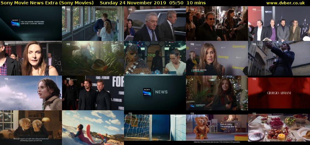 Sony Movie News Extra (Sony Movies) Sunday 24 November 2019 05:50 - 06:00