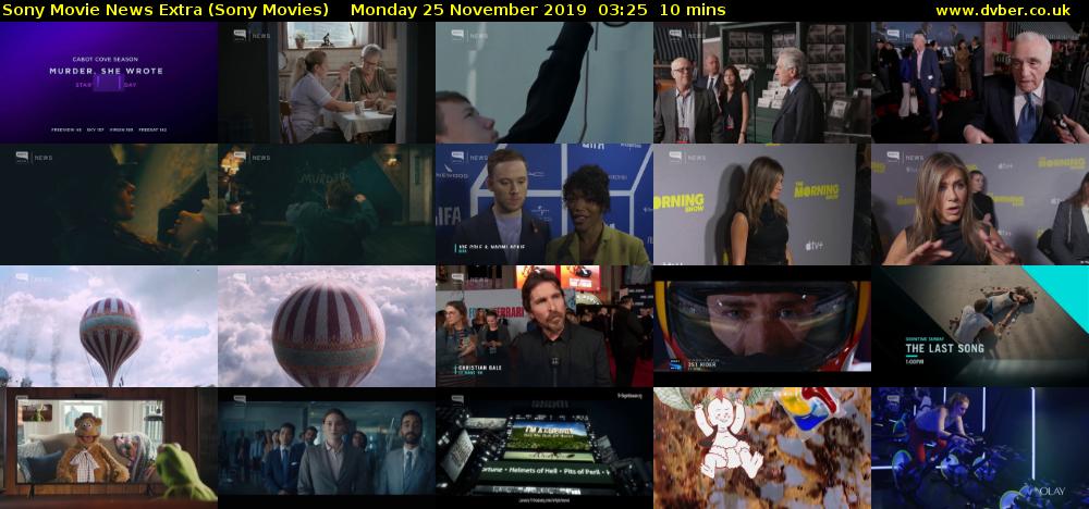 Sony Movie News Extra (Sony Movies) Monday 25 November 2019 03:25 - 03:35