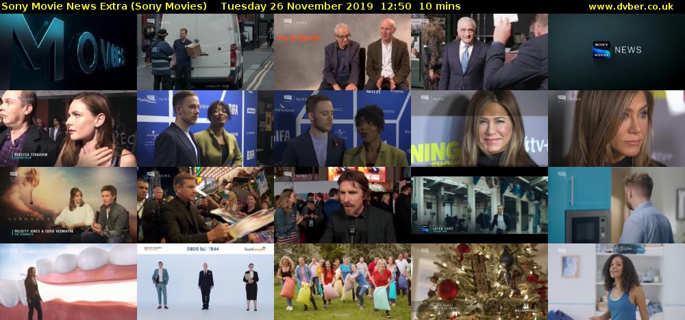 Sony Movie News Extra (Sony Movies) Tuesday 26 November 2019 12:50 - 13:00