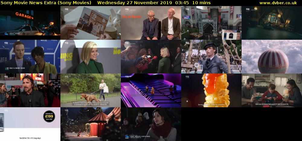 Sony Movie News Extra (Sony Movies) Wednesday 27 November 2019 03:45 - 03:55