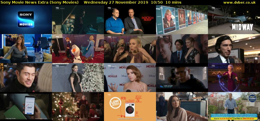 Sony Movie News Extra (Sony Movies) Wednesday 27 November 2019 10:50 - 11:00