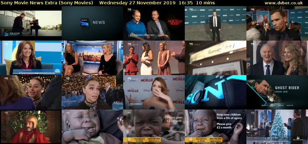 Sony Movie News Extra (Sony Movies) Wednesday 27 November 2019 16:35 - 16:45