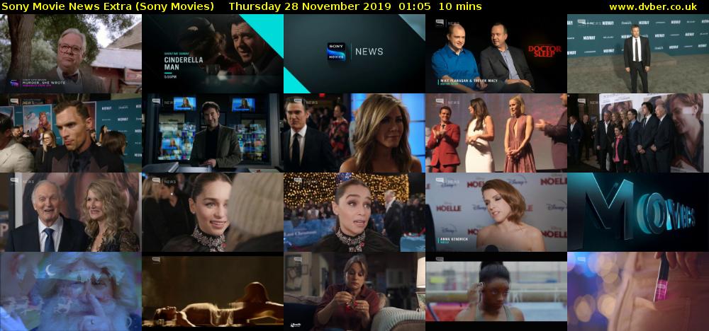 Sony Movie News Extra (Sony Movies) Thursday 28 November 2019 01:05 - 01:15