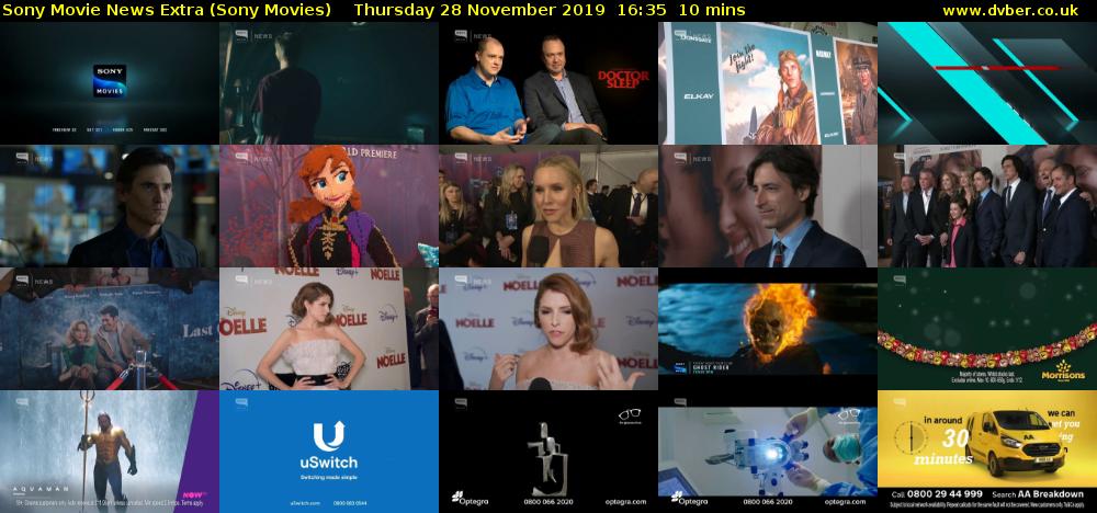 Sony Movie News Extra (Sony Movies) Thursday 28 November 2019 16:35 - 16:45