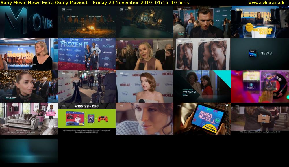 Sony Movie News Extra (Sony Movies) Friday 29 November 2019 01:15 - 01:25