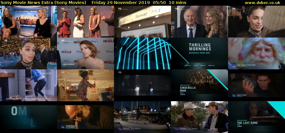 Sony Movie News Extra (Sony Movies) Friday 29 November 2019 05:50 - 06:00