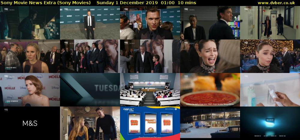 Sony Movie News Extra (Sony Movies) Sunday 1 December 2019 01:00 - 01:10