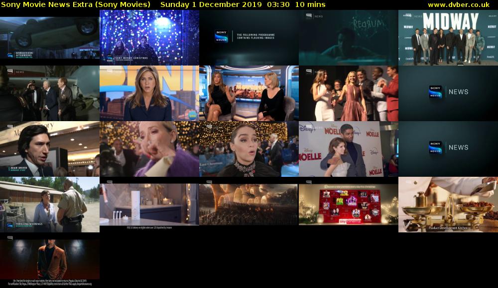 Sony Movie News Extra (Sony Movies) Sunday 1 December 2019 03:30 - 03:40