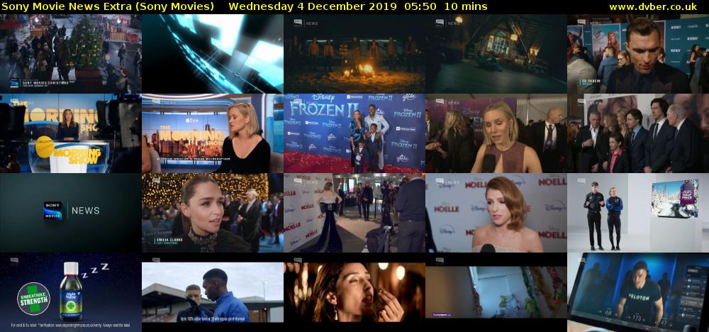 Sony Movie News Extra (Sony Movies) Wednesday 4 December 2019 05:50 - 06:00