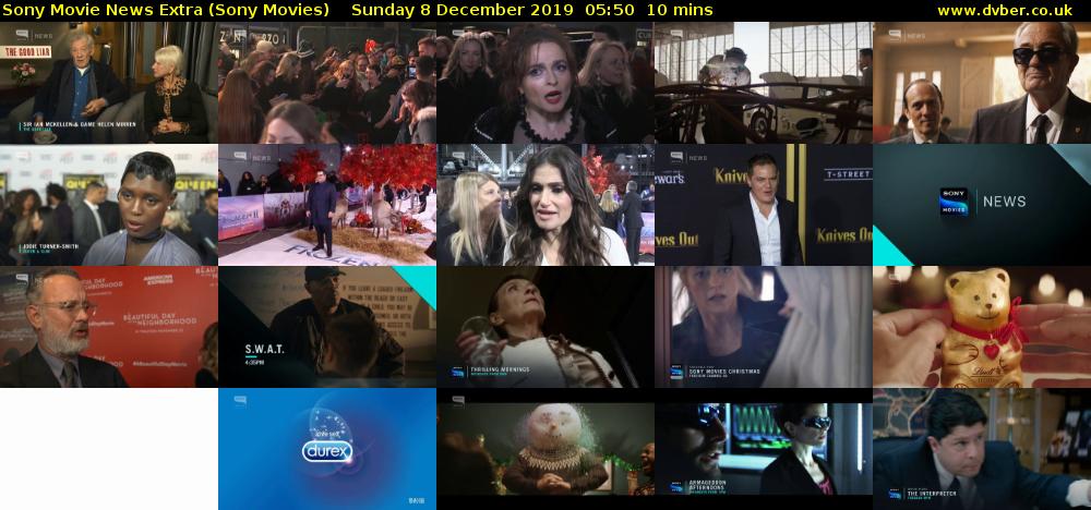 Sony Movie News Extra (Sony Movies) Sunday 8 December 2019 05:50 - 06:00