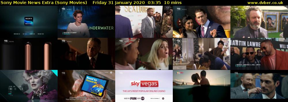 Sony Movie News Extra (Sony Movies) Friday 31 January 2020 03:35 - 03:45