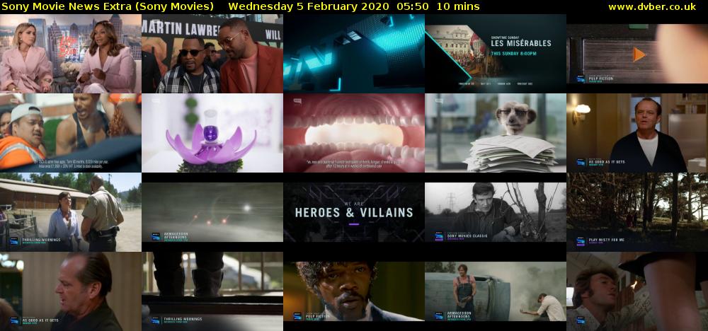 Sony Movie News Extra (Sony Movies) Wednesday 5 February 2020 05:50 - 06:00