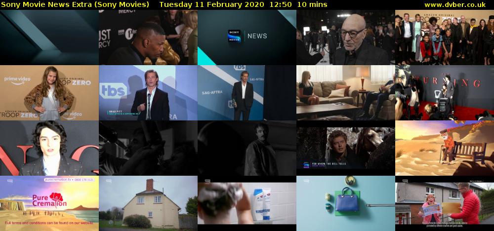 Sony Movie News Extra (Sony Movies) Tuesday 11 February 2020 12:50 - 13:00