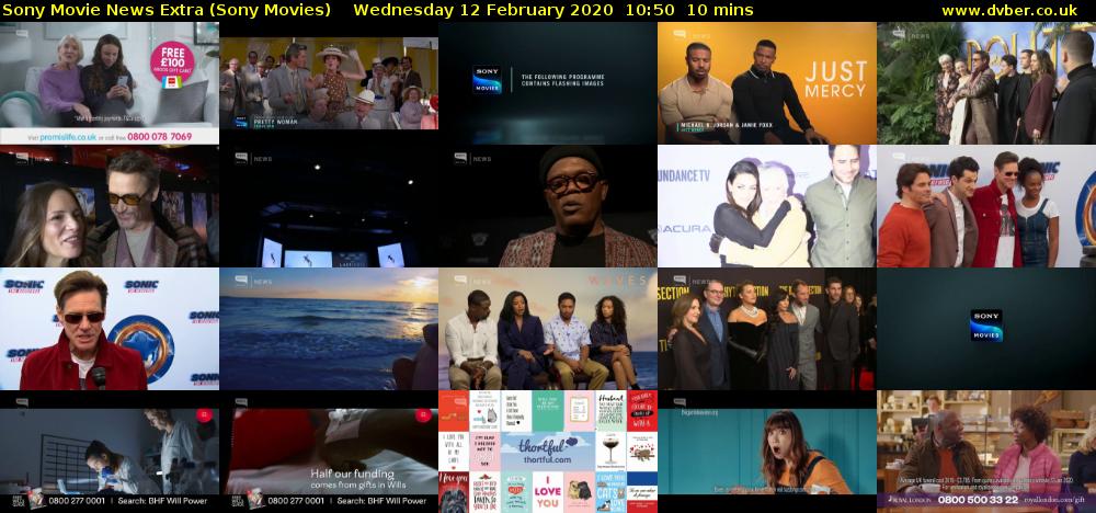 Sony Movie News Extra (Sony Movies) Wednesday 12 February 2020 10:50 - 11:00