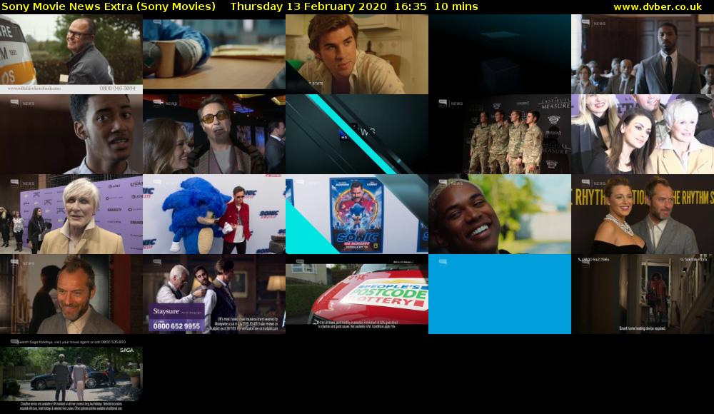Sony Movie News Extra (Sony Movies) Thursday 13 February 2020 16:35 - 16:45