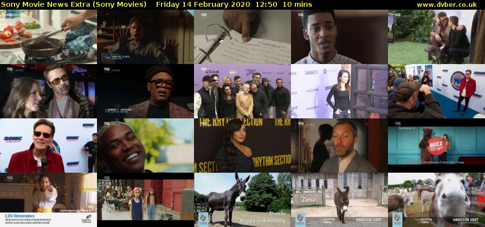 Sony Movie News Extra (Sony Movies) Friday 14 February 2020 12:50 - 13:00