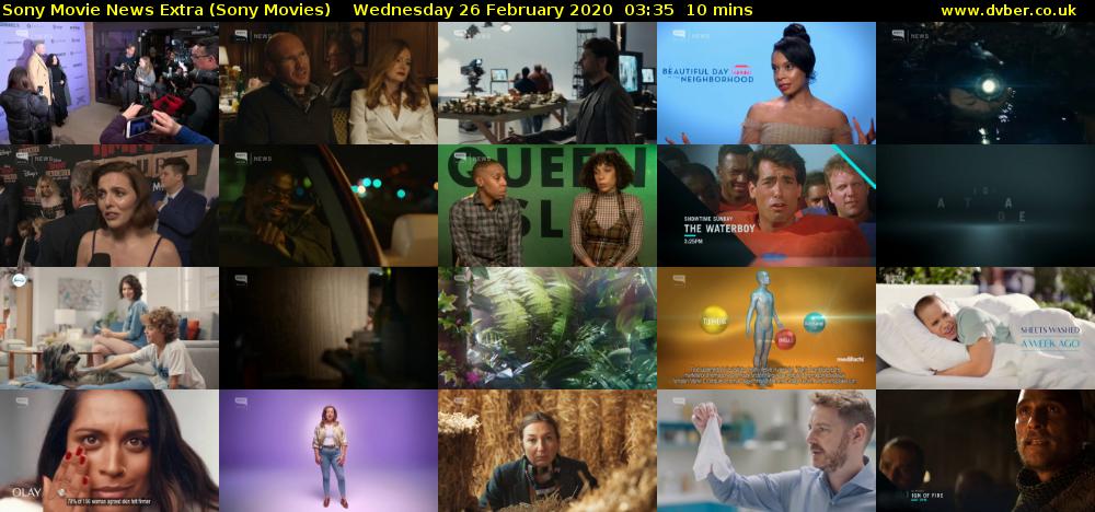 Sony Movie News Extra (Sony Movies) Wednesday 26 February 2020 03:35 - 03:45