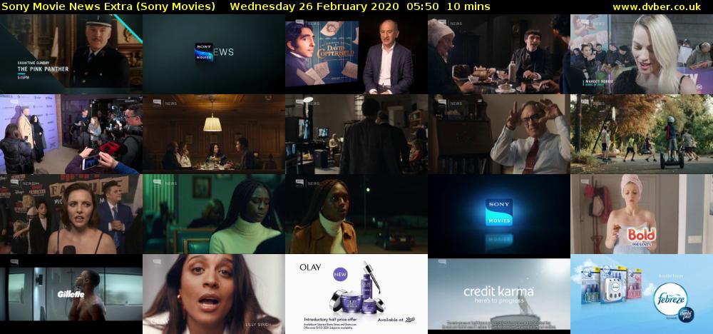 Sony Movie News Extra (Sony Movies) Wednesday 26 February 2020 05:50 - 06:00