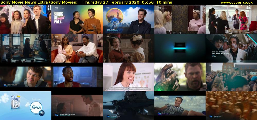 Sony Movie News Extra (Sony Movies) Thursday 27 February 2020 05:50 - 06:00