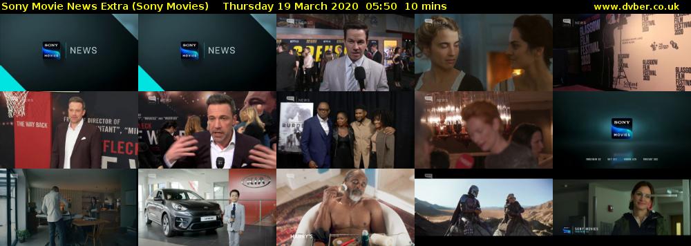 Sony Movie News Extra (Sony Movies) Thursday 19 March 2020 05:50 - 06:00
