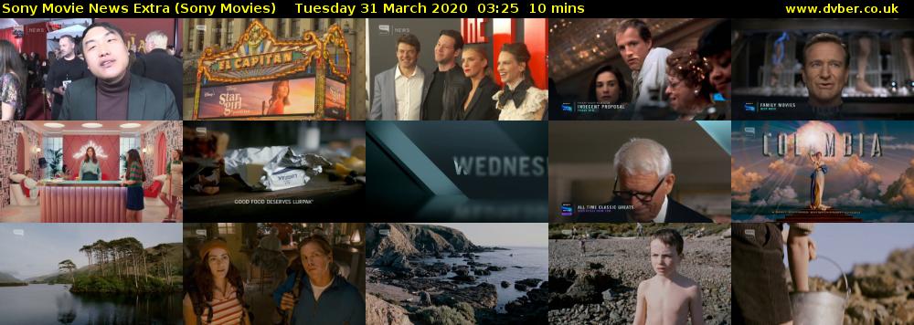 Sony Movie News Extra (Sony Movies) Tuesday 31 March 2020 03:25 - 03:35