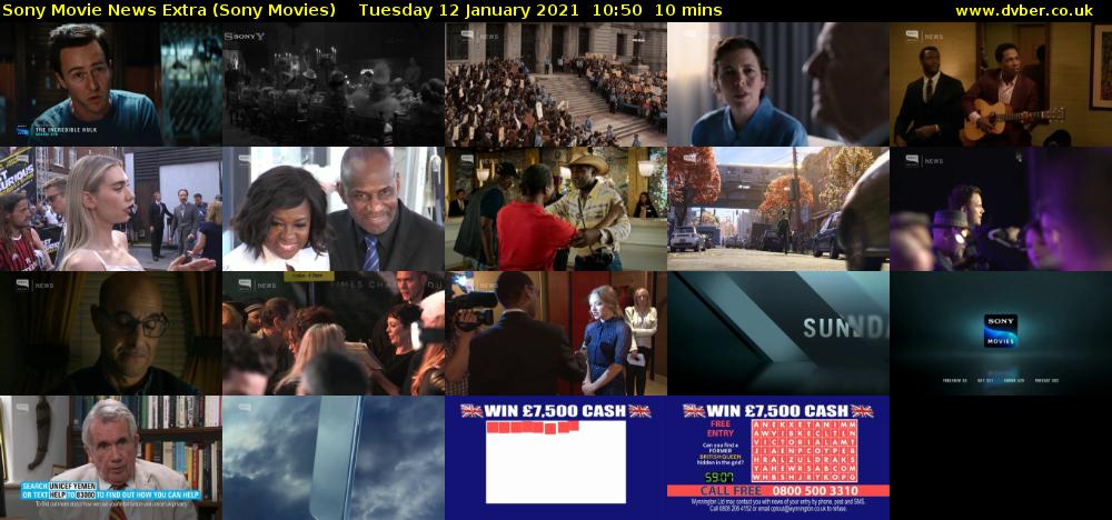 Sony Movie News Extra (Sony Movies) Tuesday 12 January 2021 10:50 - 11:00