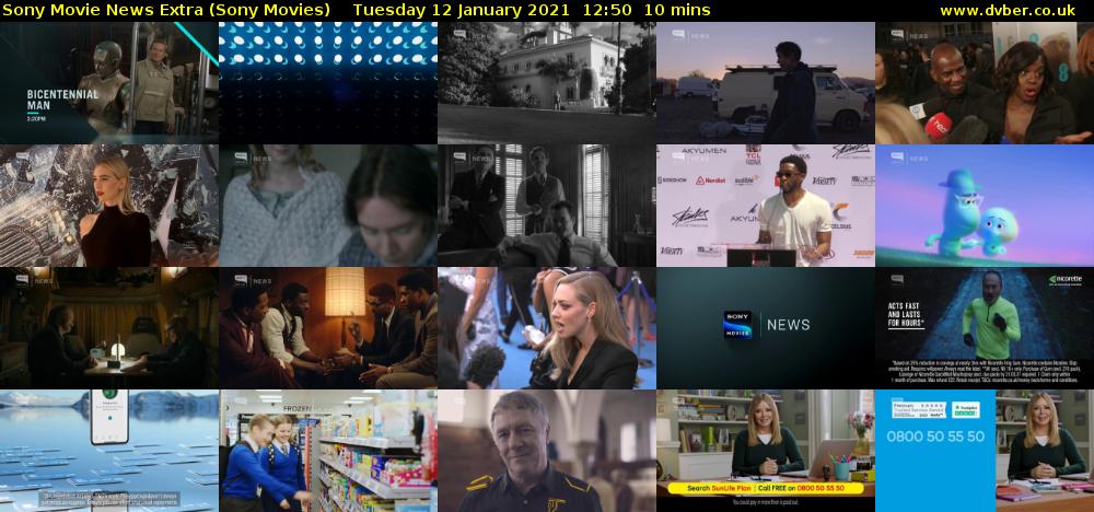 Sony Movie News Extra (Sony Movies) Tuesday 12 January 2021 12:50 - 13:00