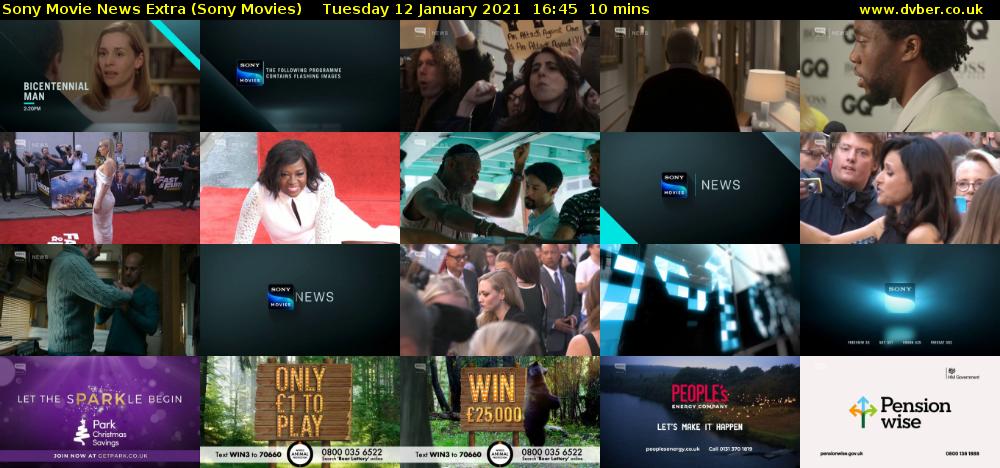 Sony Movie News Extra (Sony Movies) Tuesday 12 January 2021 16:45 - 16:55