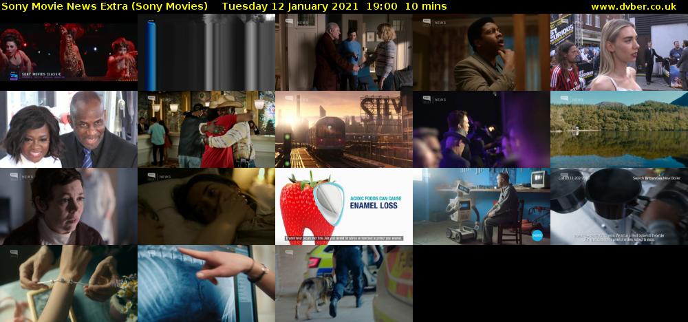 Sony Movie News Extra (Sony Movies) Tuesday 12 January 2021 19:00 - 19:10